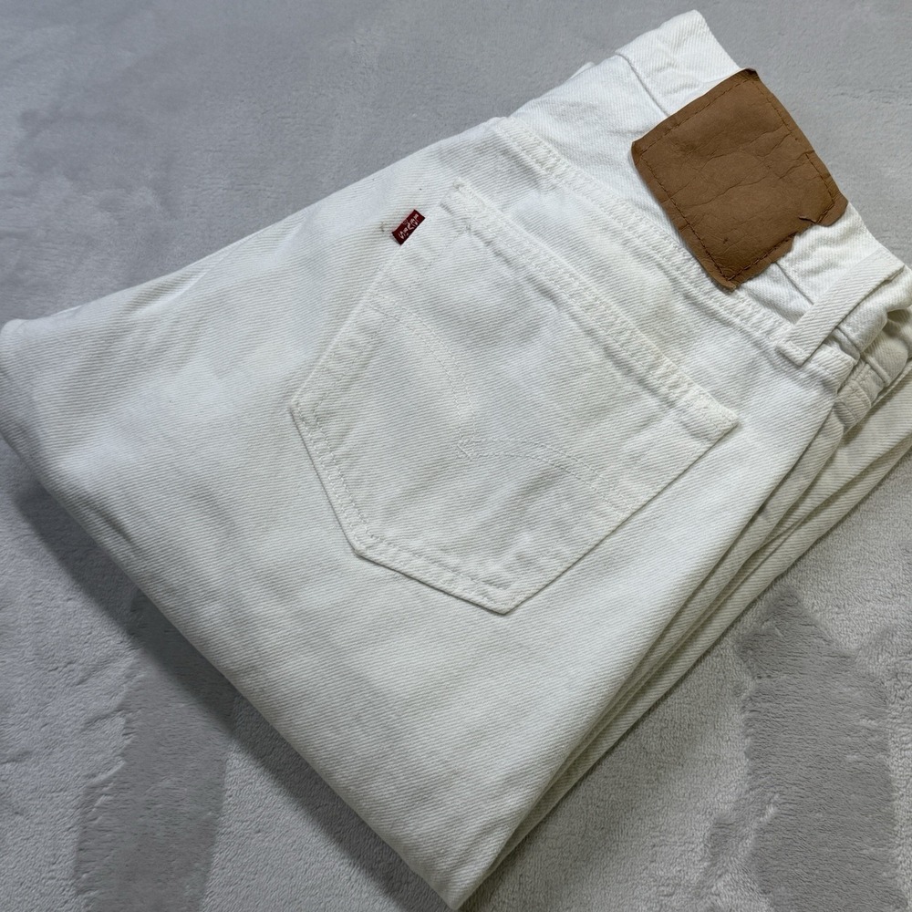 Vintage Levis 501 Jeans Men 32x32 Painter White 90s Made USA Button Fly Denim
